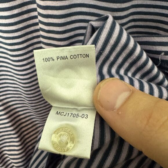 S Masters Collection Shirt Mens M Purple Striped Golf Polo Cotton‎ Short Sleeve - Picture 4 of 8